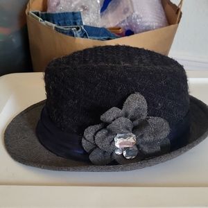 Lane Bryant Black Winter Fedora Bejeweled